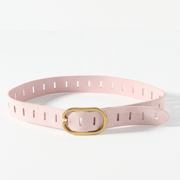 By Anthropologie Adjustable Notch Belt in Pink Suede NWT Size 2X